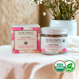 Strawberry Hibiscus Face Mask for Mature Skin - Certified Organic, Vegan & Cruelty-free-0