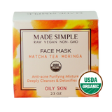 Matcha Tea Moringa Face Mask for Oily Skin - Certified Organic, Vegan & Cruelty-free-2