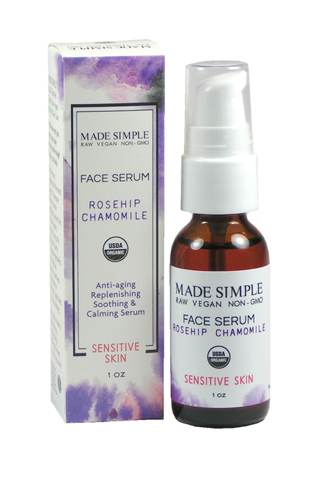 Rosehip Chamomile Face Serum for Sensitive Skin - Certified Organic, Vegan & Cruelty-free-1