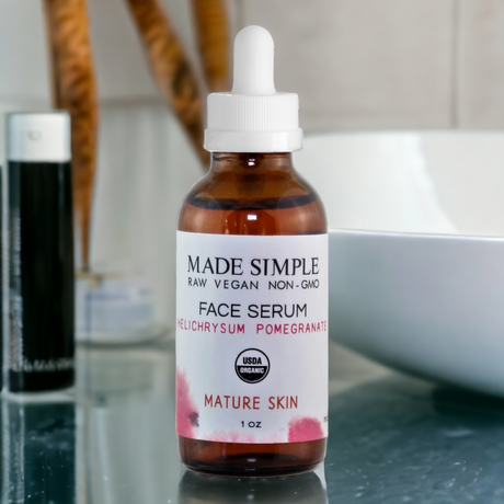 Helichrysum Pomegranate Face Serum for Mature Skin - Certified Organic, Vegan & Cruelty-free-7