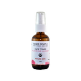 Bottle of Made Simple face toner on a white background