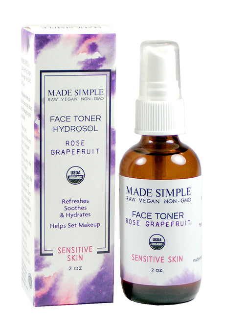 Rose Grapefruit Face Toner for Sensitive Skin - Certified Organic, Vegan & Cruelty-free-1