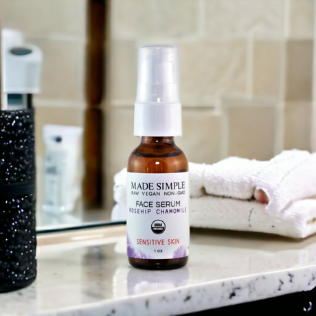 Rosehip Chamomile Face Serum for Sensitive Skin - Certified Organic, Vegan & Cruelty-free-3