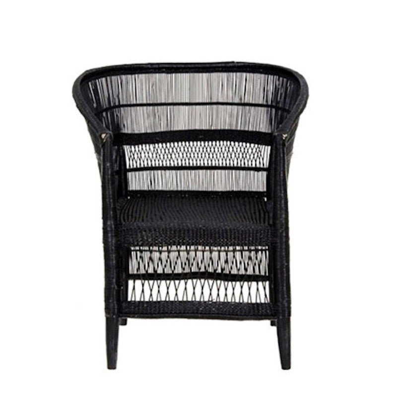Malawi Cane Chair - Black 32"H x 30"W x 23D" | People of the Sun