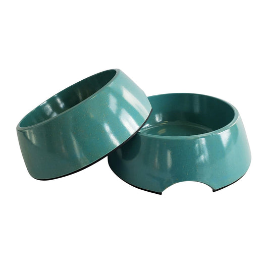 Eco-friendly Biodegradable Bamboo Dog Bowl (Teal Blue)-0