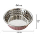 Designer Textured Stainless Steel Dog Bowl - Rose Quartz Diamond-2