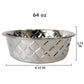 Designer Textured Stainless Steel Dog Bowl - Silver Pineapple-3