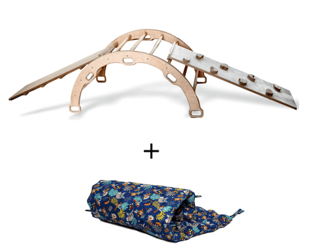 Montessori Climbing Arch Rocker with 2 Ramps and Pillow-0