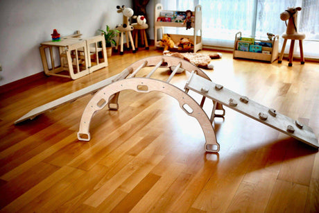 Montessori Climbing Arch Rocker with 2 Ramps and Pillow-1