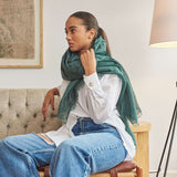 Hand Woven Linen Silk Blend Scarf