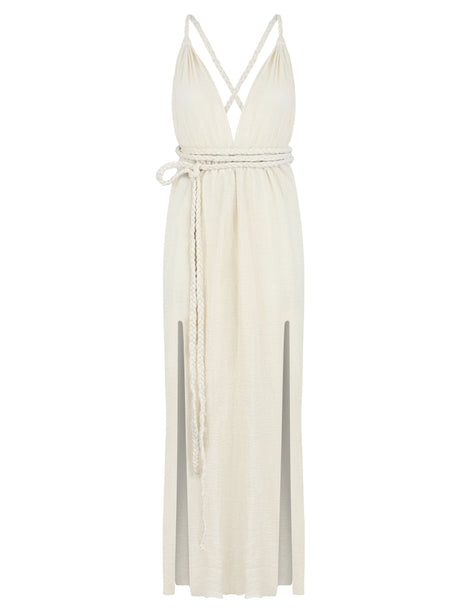Muse Braided Straps Dress - Natural - Sumiye Co
