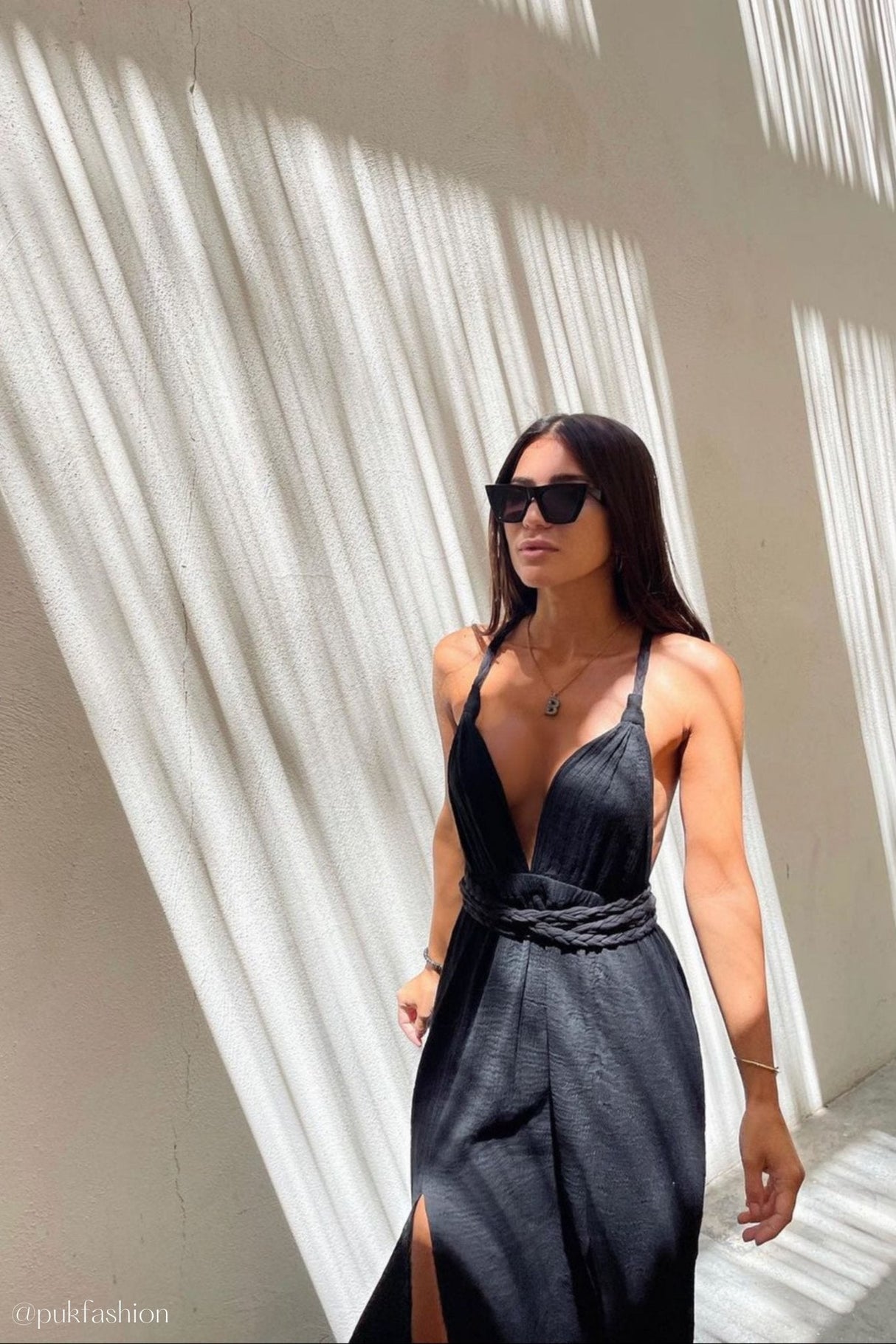 Muse Braided Straps Dress - Black - Sumiye Co