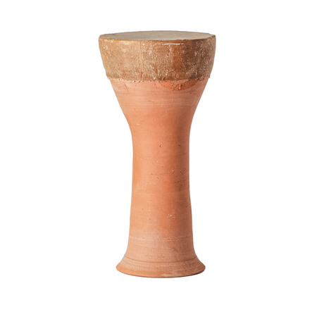 Terracotta drum on a white background