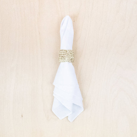 Napkin Rings - Natural Raffia Crochet Napking Rings, set of 4 - Natural Fiber | LIKHA - LIKHÂ