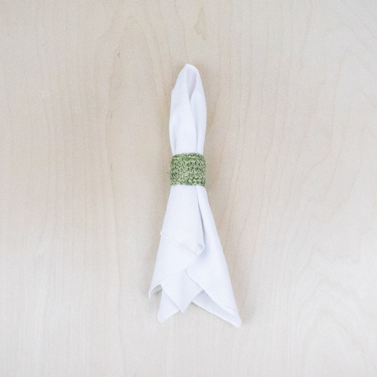 Napkin Rings - Sage Raffia Crochet Napking Rings, set of 4 - Natural Fiber | LIKHA - LIKHÂ