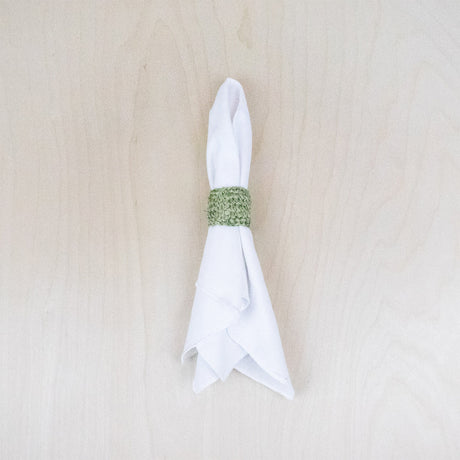 Napkin Rings - Sage Raffia Crochet Napking Rings, set of 4 - Natural Fiber | LIKHA - LIKHÂ