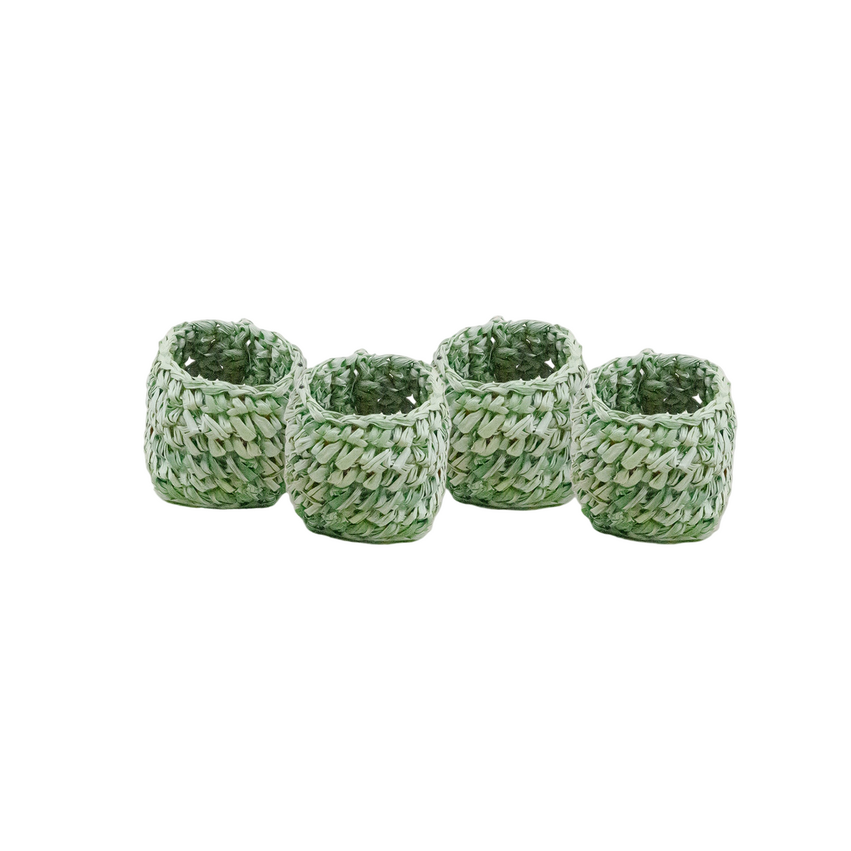 Raffia Crochet Napkin Rings - Set of 4 - Sumiye Co