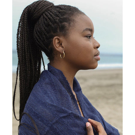 Navy Loop Knit Alpaca Scarf by SLATE + SALT - Sumiye Co