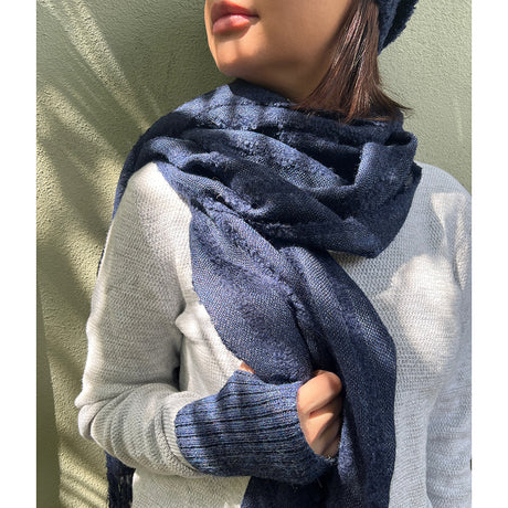 Navy Loop Knit Alpaca Scarf by SLATE + SALT - Sumiye Co