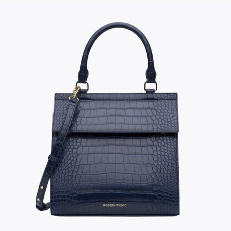 The Luncher - Navy Croc | Designer Lunch Bags & Totes - Sumiye Co