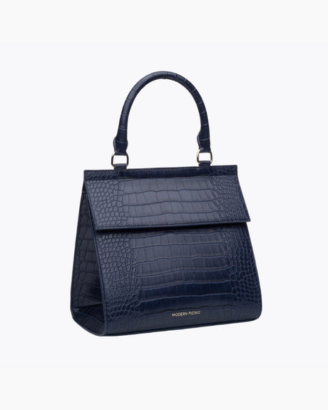 The Luncher - Navy Croc | Designer Lunch Bags & Totes - Sumiye Co