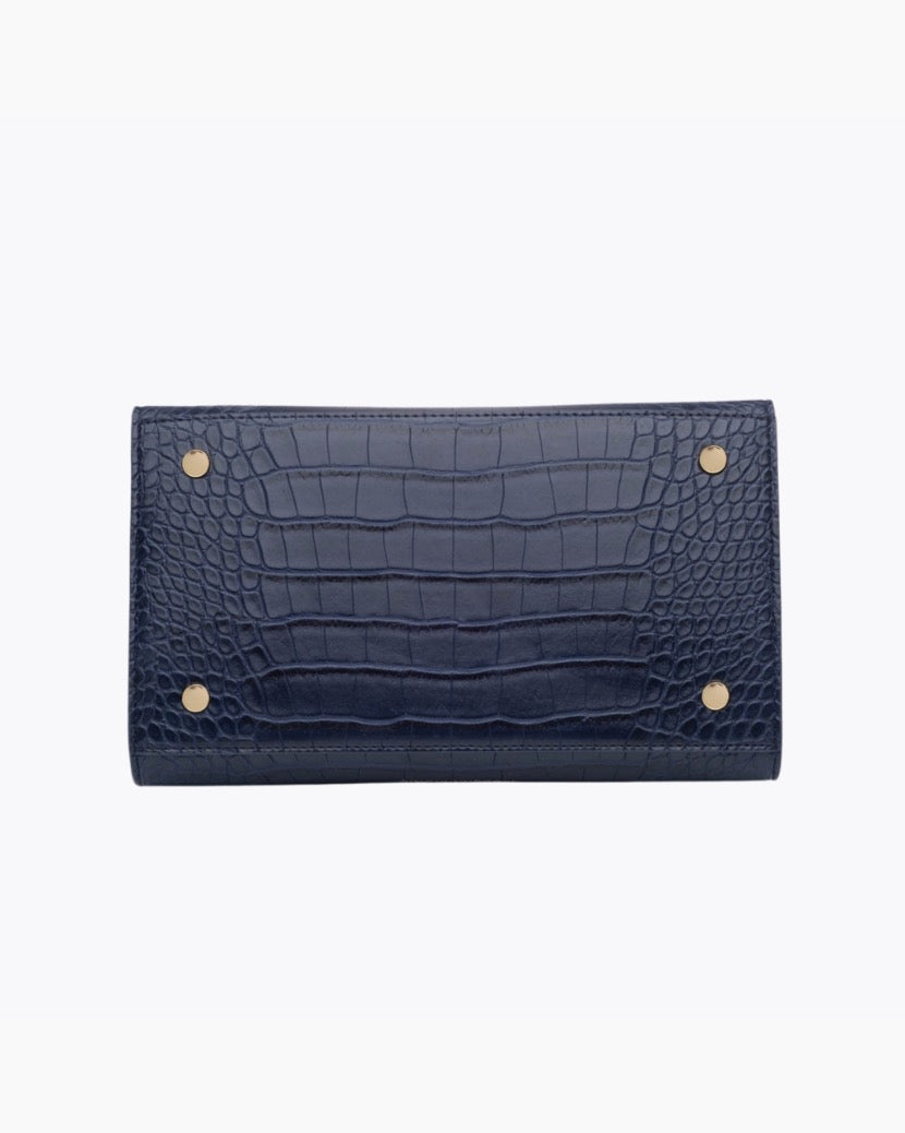 The Luncher - Navy Croc | Designer Lunch Bags & Totes - Sumiye Co