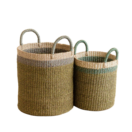 Olive Baskets with Handle, set of 2 - Natural Baskets - Sumiye Co