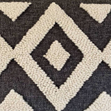 Punch Needle Ndebele Lumbar Pillow | Natural on Charcoal - Sumiye Co
