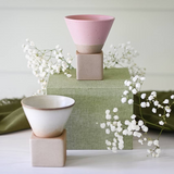 Pink Coffee Mug with Base - 6.8 oz/200ml - Sumiye Co