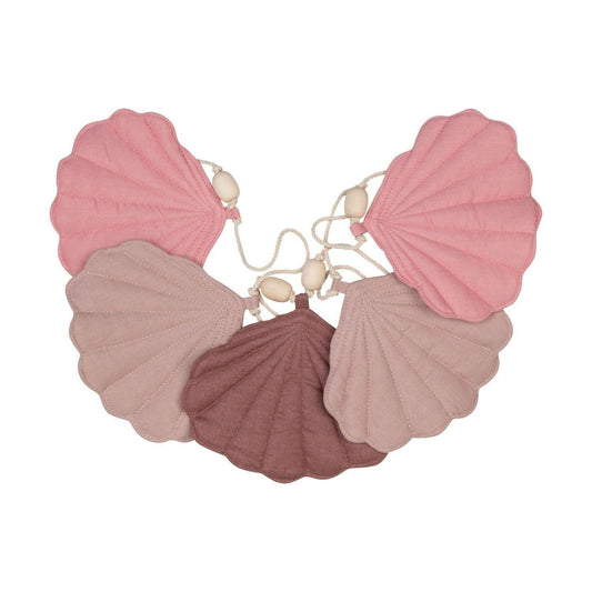 Shells Garland Linen “Powder Pink” | Nursery & Kids Room Decor