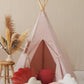 Teepee Tent “Pink” + "Pink & Beige" Round Mat Set