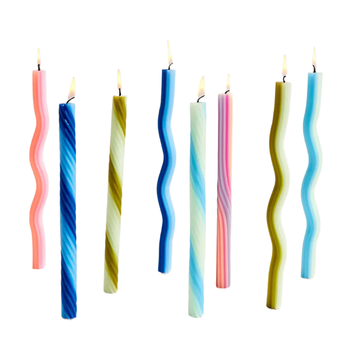 Wiggle Candles - Orange, Pink & Lavender (2 pack) - Sumiye Co