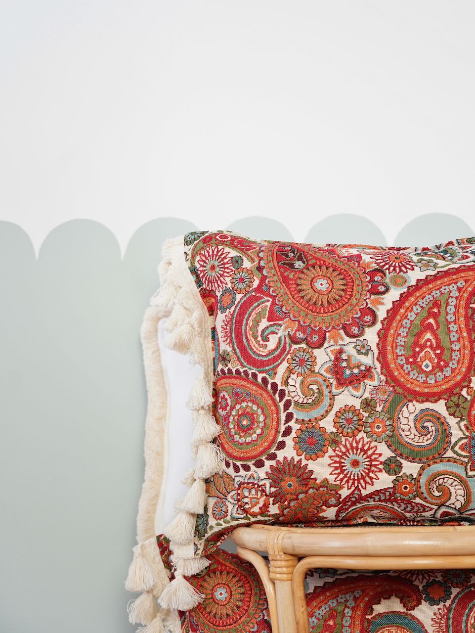 Pillow with Fringe "Vintage Paisley" | Kids Room & Nursery Decor