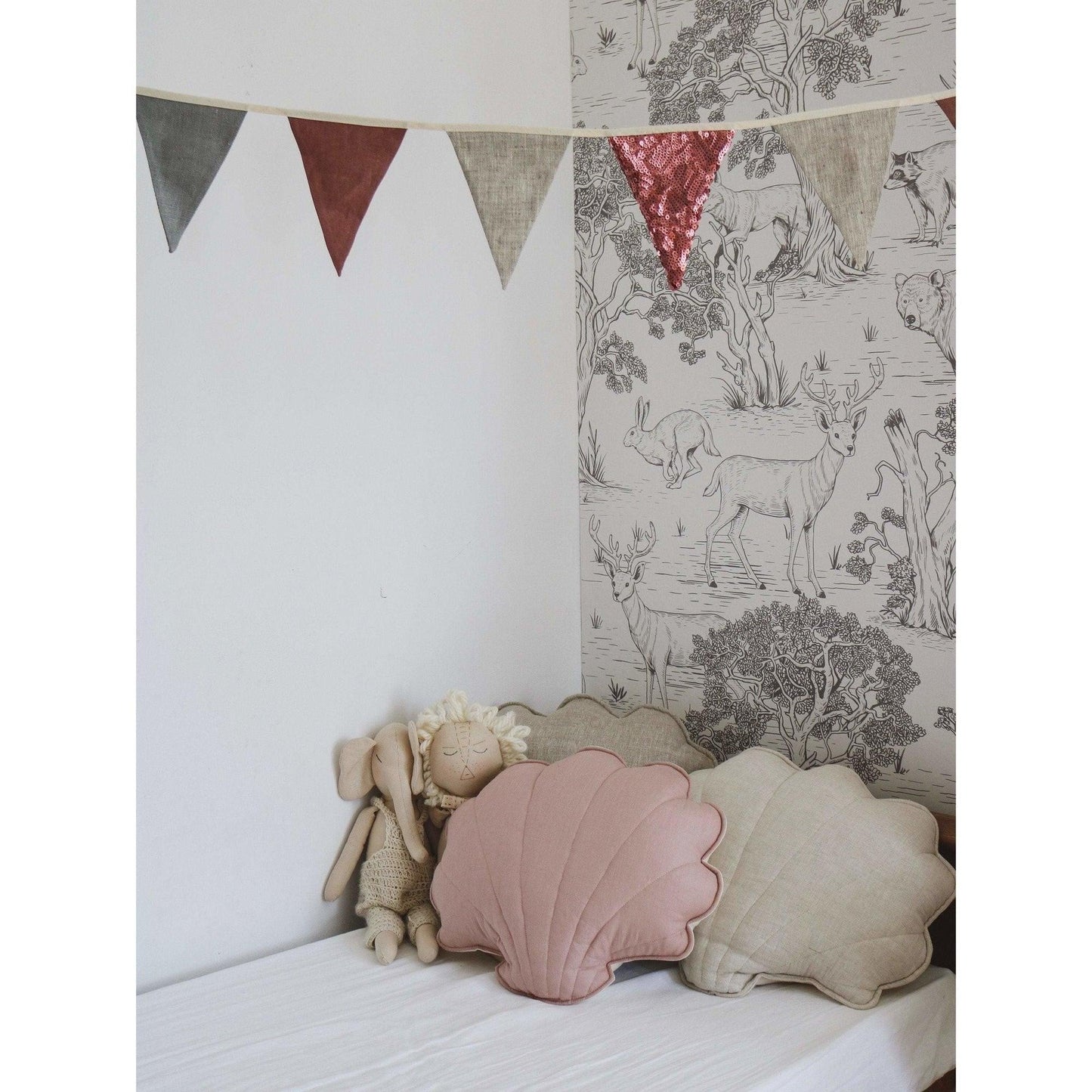 Shell Pillow Linen “Powder Pink” | Kids Room & Nursery Decor