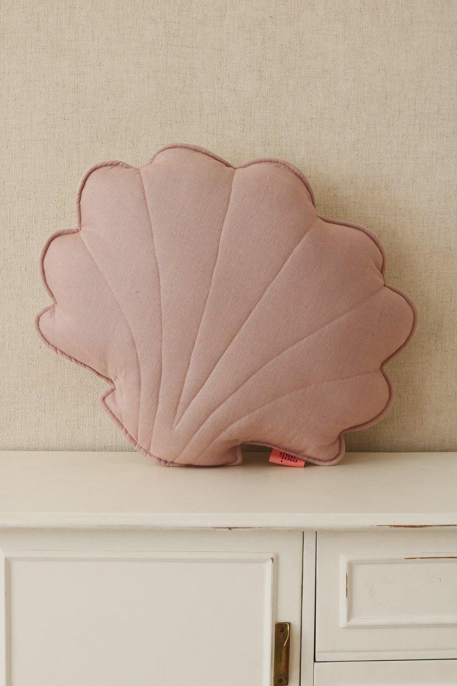 Shell Pillow Linen “Powder Pink” | Kids Room & Nursery Decor