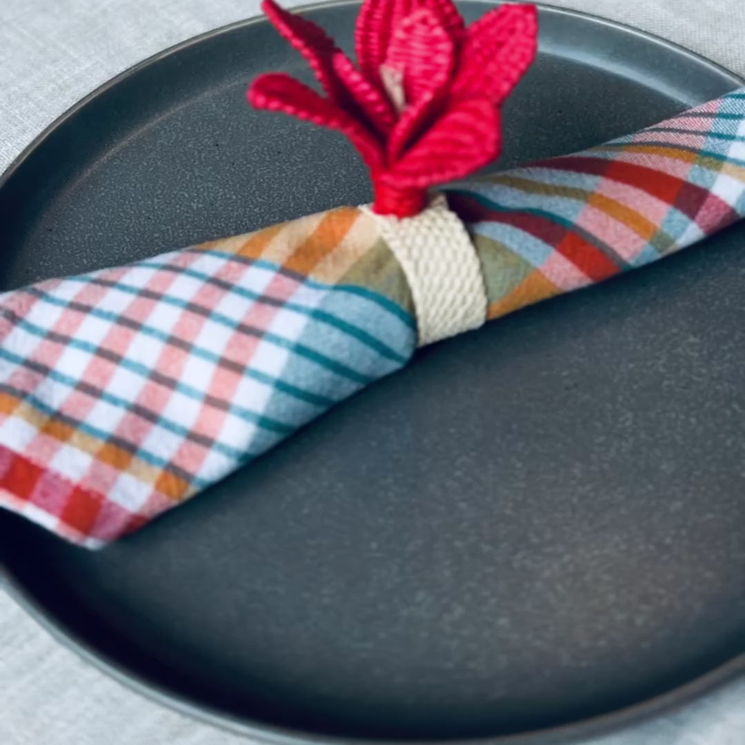 Red Hibiscus Flower Napkin Ring  – Table Decor Colombia