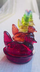 Nesting Hen Bowl & Lid - RUBY RED | Hand Blown Glass - Colombia