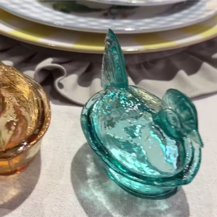 Nesting Hen Bowl & Lid - MAPLE | Hand Blown Glass - Colombia