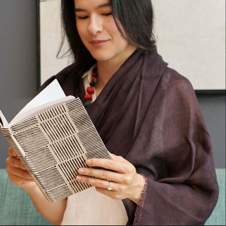 Hand Woven Linen Silk Blend Scarf