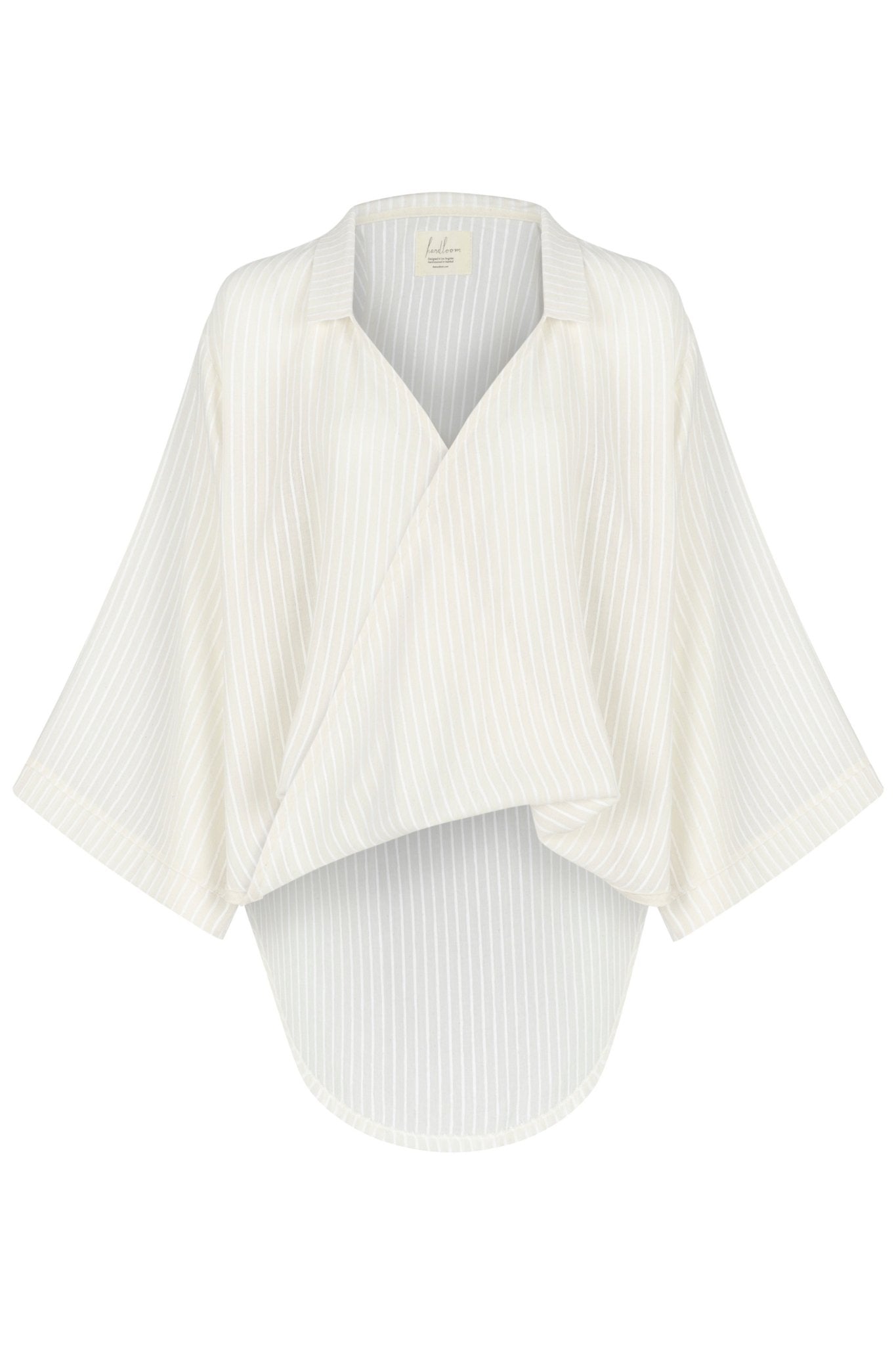 Sade Top - White Stripes by The Handloom
