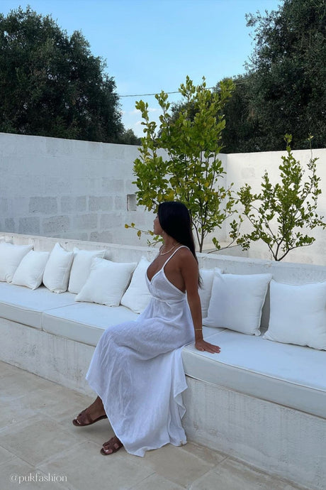 Sage Maxi Dress - White - Sumiye Co