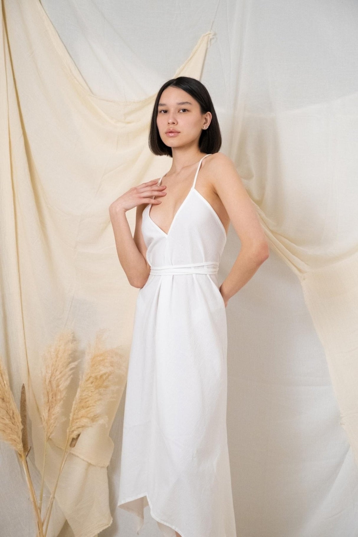 Sage Maxi Dress - White by The Handloom - Sumiye Co