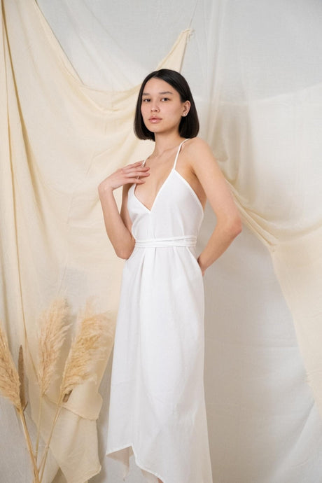 Sage Maxi Dress - White - Sumiye Co
