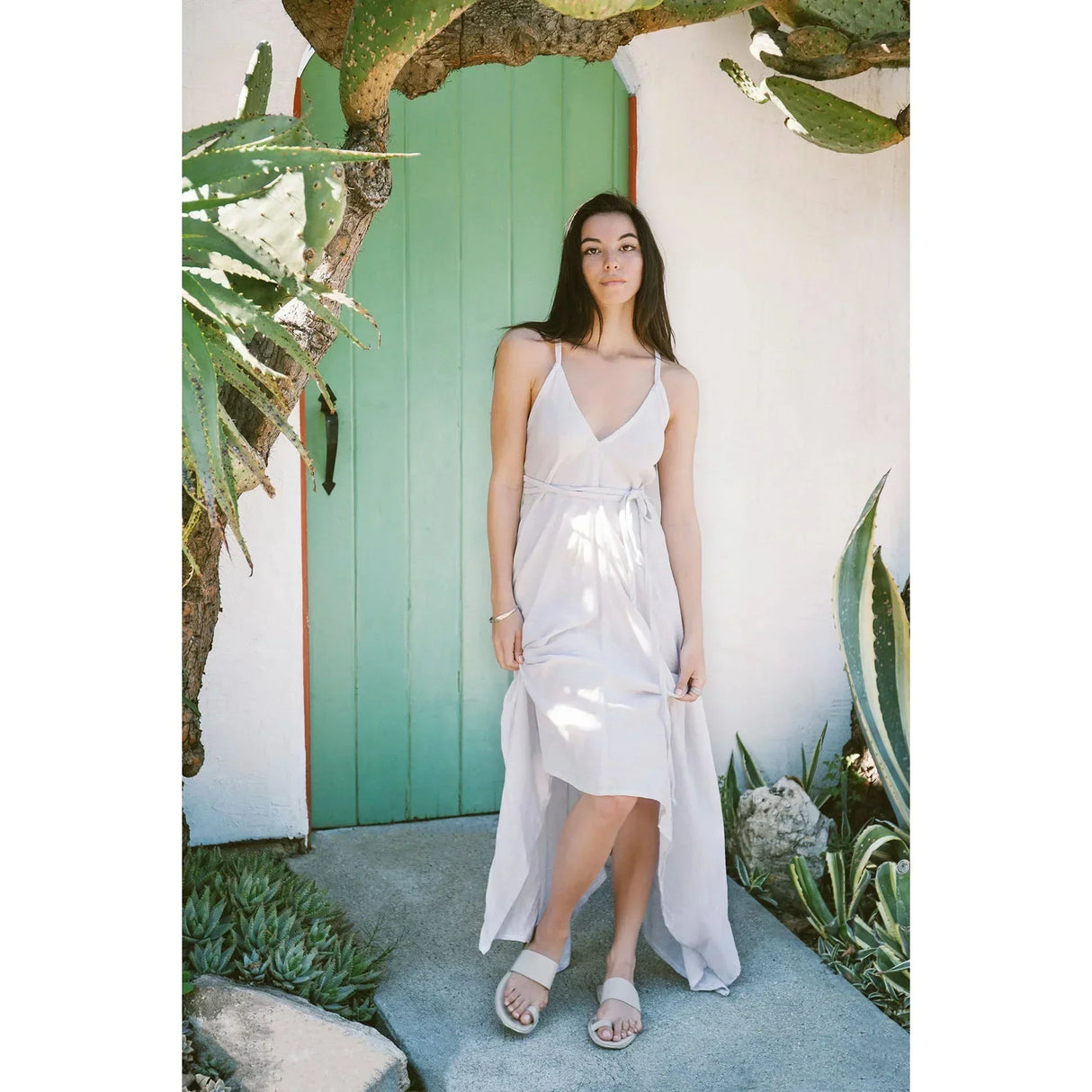 Sage Maxi Dress - White by The Handloom - Sumiye Co