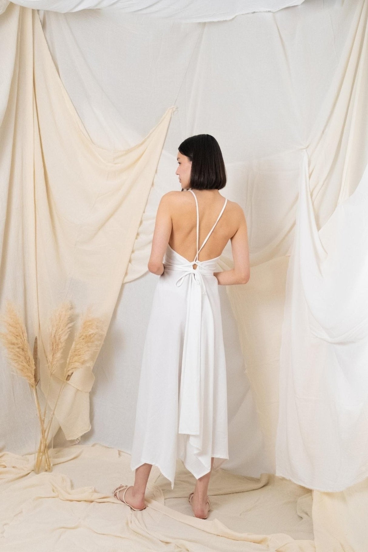 Sage Maxi Dress - White by The Handloom - Sumiye Co
