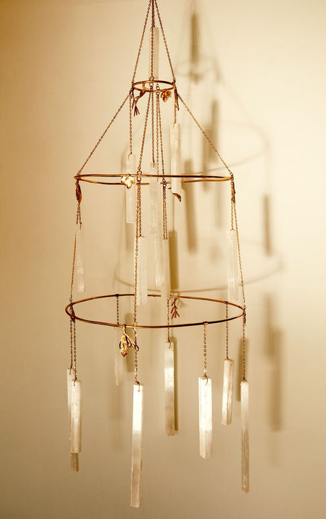 Selenite Healing Crystal Chandelier - Sumiye Co