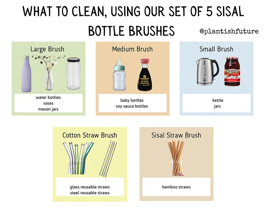 Set of 5 Sisal Bottle Brushes-8