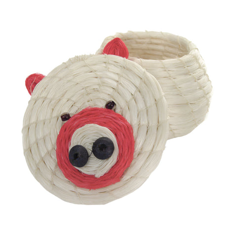 Kids Clever Piggy Tiny Lidded Basket 2" x 2.5" - Sumiye Co