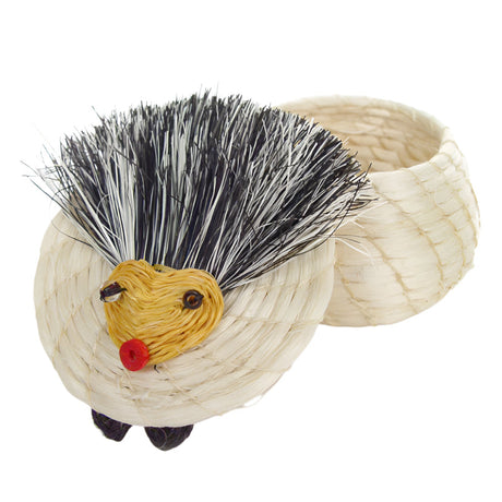 Kids Hedgehog Tiny Lidded Basket 2" x 2.5" - Sumiye Co