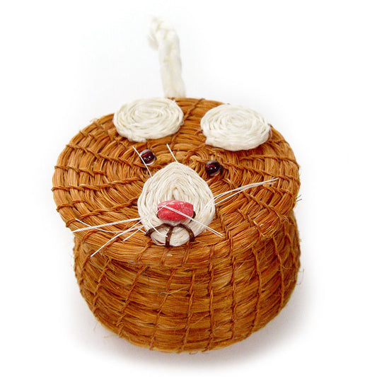 Kids Toothy Mouse Tiny Lidded Basket 2" x 2.5"